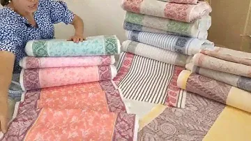 Холст полотенечный жаккардовый "Версаль" "Птицы" "Сдоба" цена 140руб.м