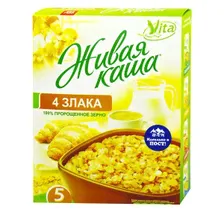 Живая каша МИКС 100% пророщенное зерно + хлопья ПШЕНИЦЫ, 300 г, ТМ "Vita"