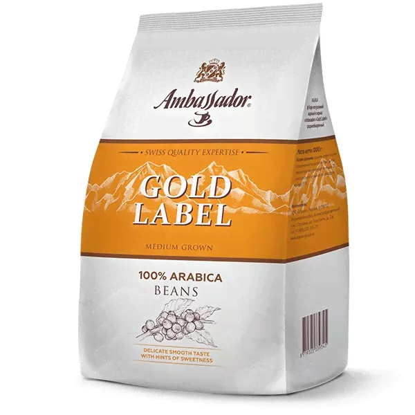 Кофе Ambassador Gold Label 100% Арабика зерно 1 кг-0