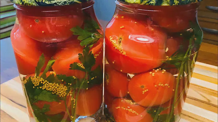 Зимой открыли баночку и АХНУЛИ КАК ВКУСНО! Помидоры с горчицей  на зиму.